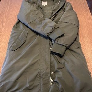 Green winter parka size xsmall vegan